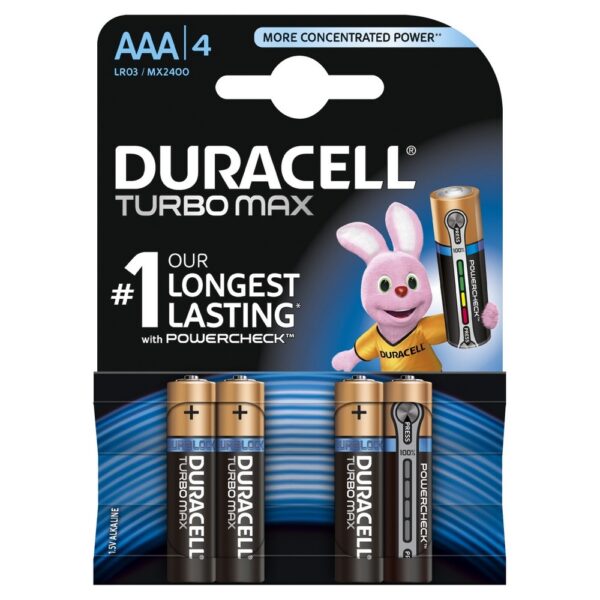 Duracell Turbo Max alkalne baterije AAA - 4 komada